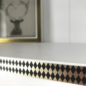 HARLEQUIN BLACK & GOLD washi tape for crafts & home decor 15mm x 10m