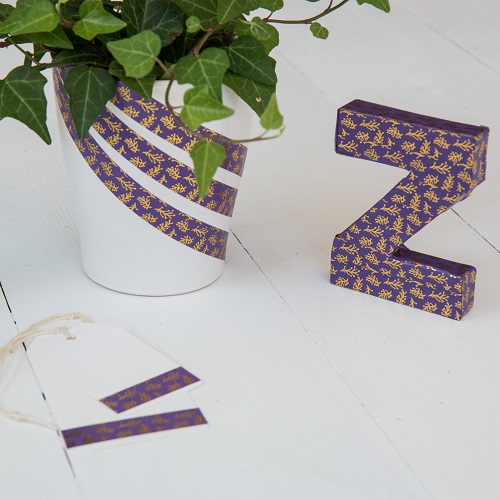 washi tape purple gold sprigs