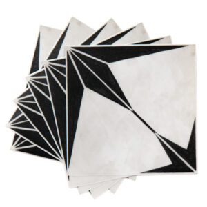 Quadrostyle ASTRA BLACK Wall Tile & Furniture Vinyl Stickers 15 x 15cm