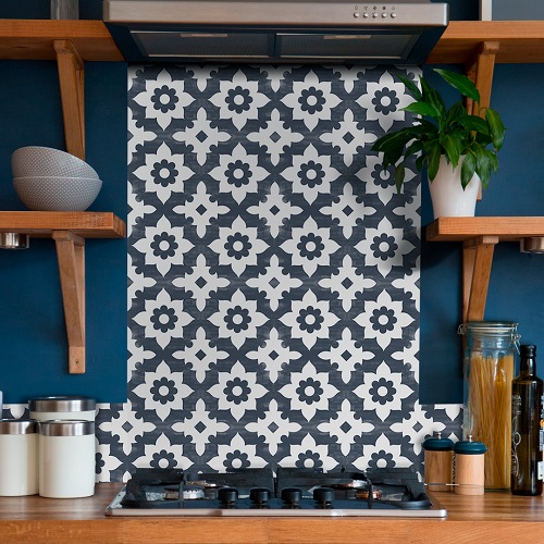 Quadrostyle CAMPAGNE NAVY Wall Tile & Furniture Vinyl Stickers 15 x 15cm