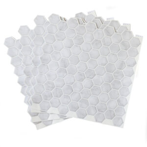 In Home HEXAGON MARBLE GREY 3D Epoxy Splashback Tile Stickers 25.4cm x 25.4cm
