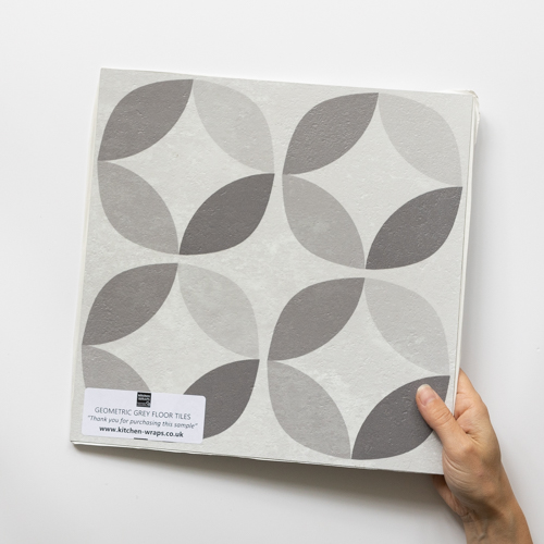 Geometric Grey - Peel and Stick Floor Tile Sample - Full Size