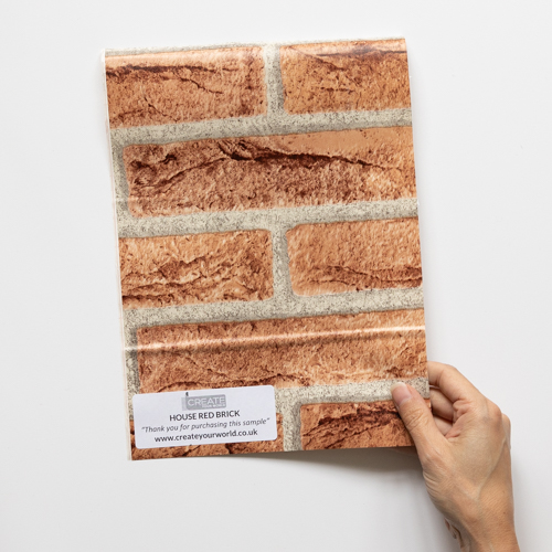 Dc fix House Red Brick Sticky Back Plastic Vinyl Wrap Film Sample