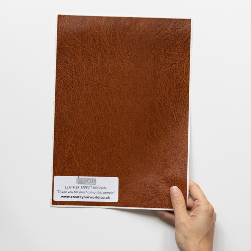 Dc fix Leather Effect Brown Sticky Back Plastic Vinyl Wrap Film Sample