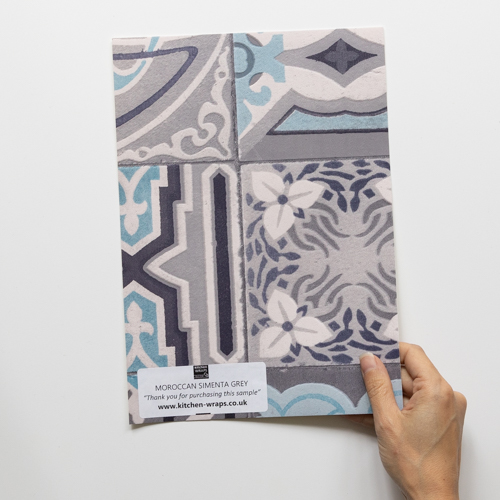 Dc fix Moroccan Tile Simenta Grey Premium 3D Splashback Tile Wallpaper Sample