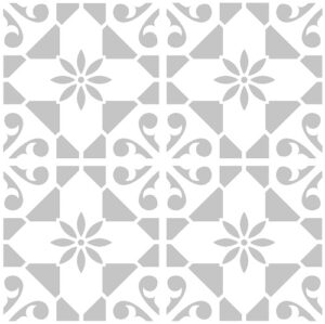 Stencil It BLOCK DAISY Reusable Tile Stencil for Walls, Floors, Patios and Furniture