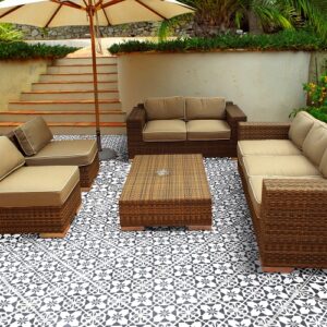 Stencil It BLOCK DAISY Reusable Tile Stencil for Walls, Floors, Patios and Furniture