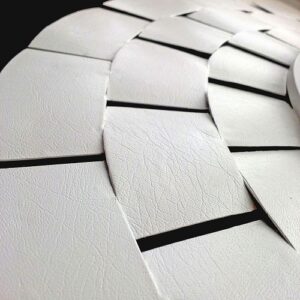 Dc fix LEATHER EFFECT WHITE Sticky Back Plastic Vinyl Wrap Film (1m to 15m long)