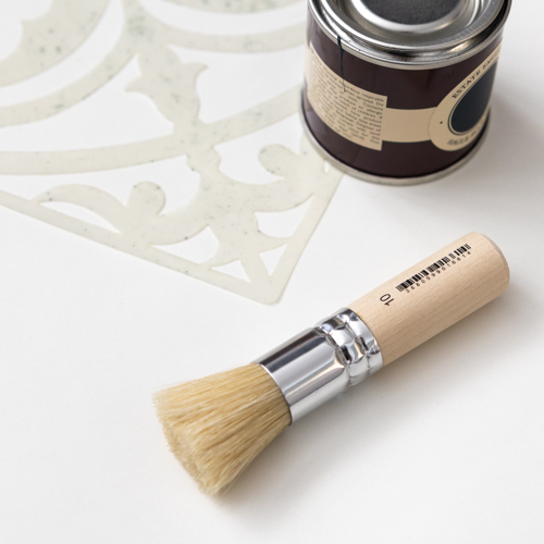 stencil brush wooded rounded hog bristle