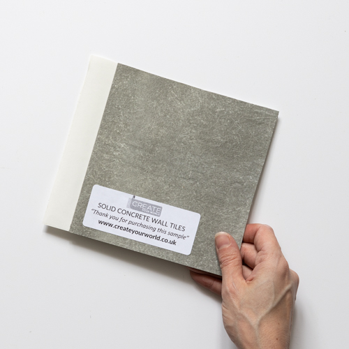 SOLID CONCRETE Self-adhesive Wall Tile Sample - QUARTER SIZE