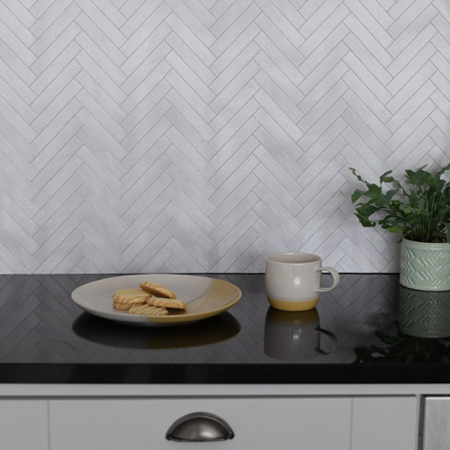 Dc fix GREY CHEVRON 3D Kitchen and Bathroom Splashback Tile Wallpaper -  Create Your World
