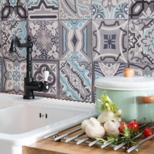 Dc fix MOROCCAN TILE SIMENTA GREY 3D Kitchen and Bathroom Splashback Tile Wallpaper