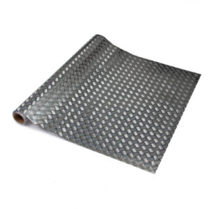 Dc fix CHEQUER PLATE SILVER Premium Sticky Back Plastic Vinyl Wrap (1 to 10m long)