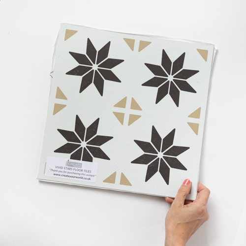 Vivid Stars Peel and Stick Vinyl Floor Tiles Sample
