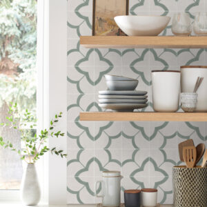Quadrostyle Kasbah Green Wall Tile & Furniture Vinyl Stickers 15 x 15cm