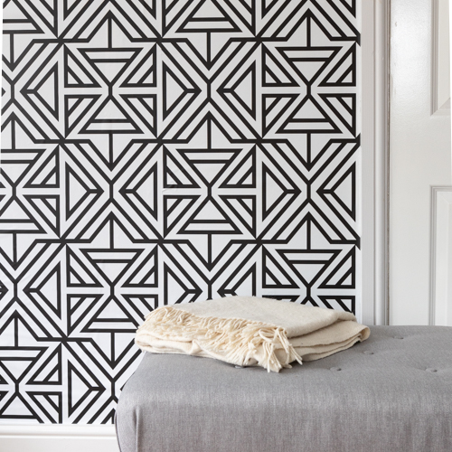 Linear Black Nu Peel and Stick Wallpaper