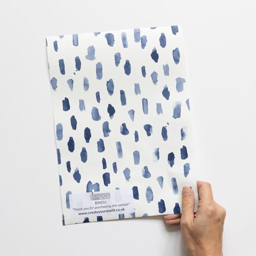 BINDU BLUE Peel and Stick Wallpaper Sample