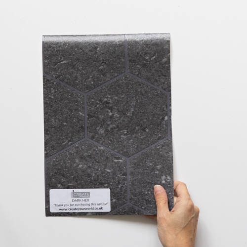 Dark Hexagon - 3D Splashback Tile Wallpaper Sample