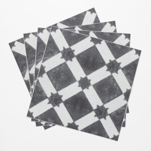 Quadrostyle RIAD IN BLACK Wall & Floor Vinyl Tile Stickers 30 x 30cm