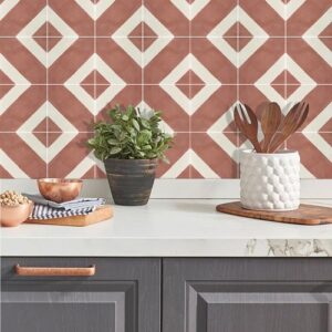 Quadrostyle SALON IN RED EARTH Wall Tile & Furniture Vinyl Stickers 15 x 15cm