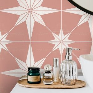 Quadrostyle ASTRA ROSE Wall Tile & Furniture Vinyl Stickers 15 x 15cm