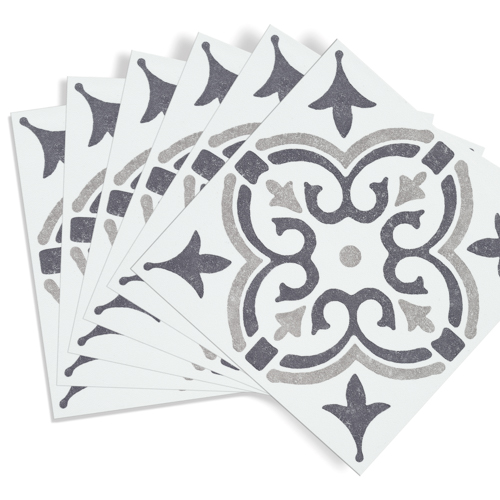 thumbnail image 2 of Jamila Grey Peel & Stick Floor Tiles - 12x12 Inch Mosaic Pattern FloorPops FP6300 2 of 14