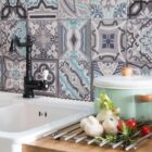 Dc fix MOROCCAN TILE SIMENTA GREY 3D Kitchen and Bathroom Splashback Tile Wallpaper 67.5cm x 4m