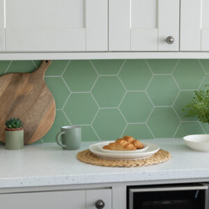 Wall Pops HEXAGON GREEN Self-Adhesive Premium Vinyl Wall Tiles 14.98cm x 17.19cm