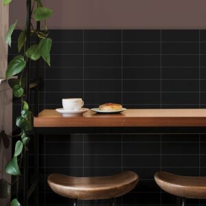 Wall Pops SUBWAY BLACK Premium Self-Adhesive Vinyl Wall Tiles 29.99cm x 9.98cm