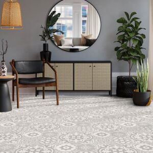 Floor Pops VALENCIA GREY Large Peel and Stick Vinyl Floor Tiles 30.5cm x 60.96cm