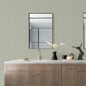 Nu Wallpaper POPLIN SAGE Peel and Stick Wallpaper 52.07cm(W) 5.49m(L)