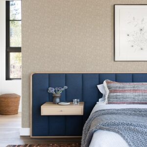 Nu Wallpaper POPLIN TAN Peel and Stick Wallpaper 52.07cm(W) 5.49m(L)