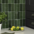 Quadrostyle ZELLIGE BOTTLE GREEN Glossy Vinyl Stickers 24cm(H) 30cm(W)