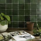 Quadrostyle ZELLIGE BOTTLE GREEN Glossy Vinyl Stickers 30cm(H) 30cm(W)