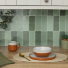 Quadrostyle ZELLIGE LEAF GREEN Glossy Vinyl Stickers 24cm(H) 30cm(W)