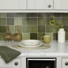 Quadrostyle ZELLIGE OLIVE Glossy Vinyl Stickers 30cm(H) 30cm(W)