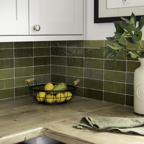 ZELLIGE OLIVE 500PX (11) Quadrostyle ZELLIGE OLIVE Glossy Vinyl Stickers 24cm(H) 30cm(W)