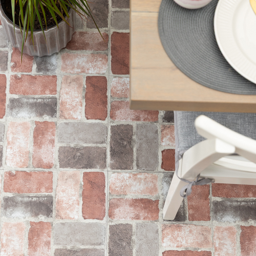 HARVARD BRICK RED (1) Floor Pops Harvard Brick Red 30.48 x 30.48cm Self-adhesive Vinyl Floor Tiles