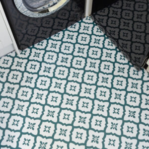 Floor Pops Comet Teal 30.48 x 30.48cm Self-adhesive Vinyl Floor Tiles