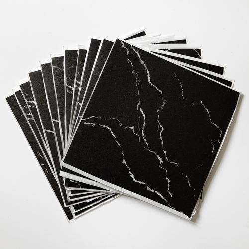 2BLACKMARBLE d-c-fix Black Marble 30.48 x 30.48cm Self-adhesive Vinyl Floor Tiles