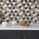 d-c-fix Silver and Stone Hexagon 28.8 x 29cm Premium Self-adhesive Composite Wall Tiles